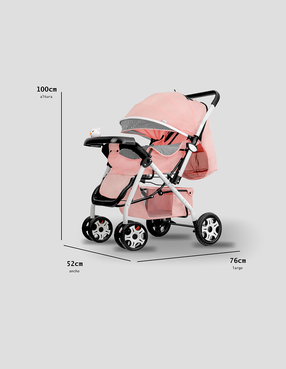 Foto 7 pulgar | Carriola Plegable Aoku Baby Ultra Premium  Rosa