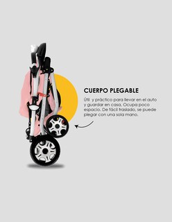 Foto 7 | Carriola Plegable Aoku Baby Ultra Premium Rosa
