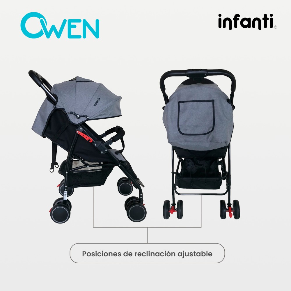 Foto 5 pulgar | Carriola Owen Infanti Compacta y Plegable Gris