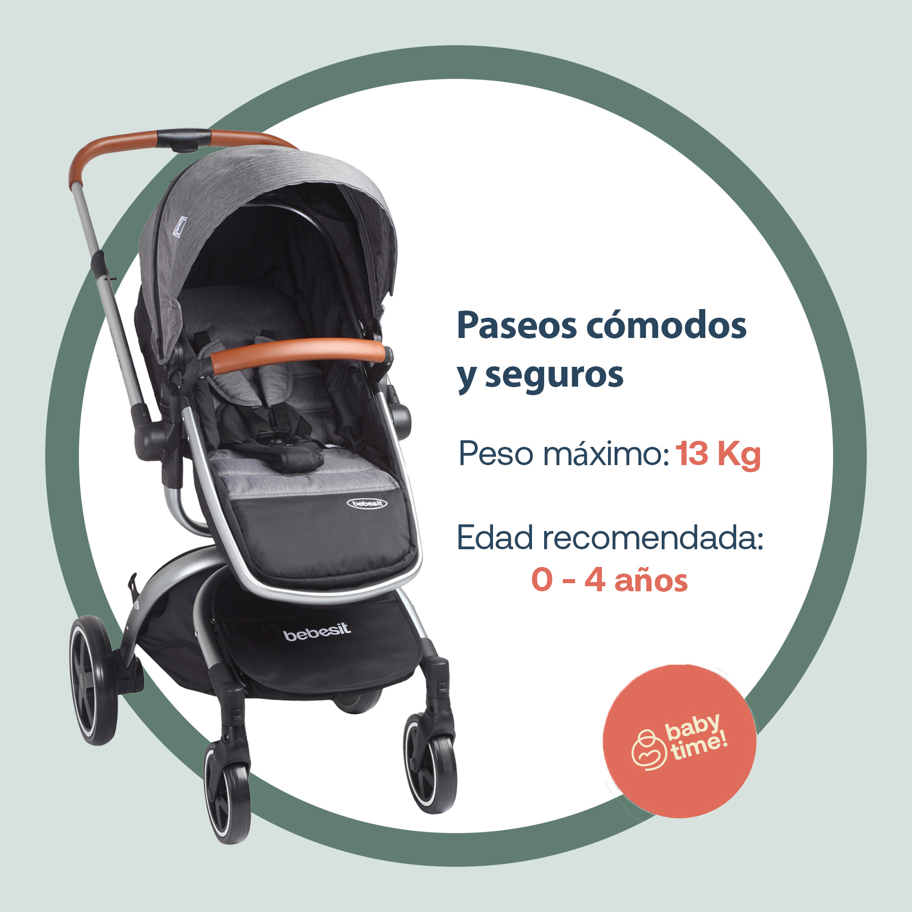 Foto 3 pulgar | Carriola Portabebe Bebesit Deluxe 360 Travel System Plegable Color Gris