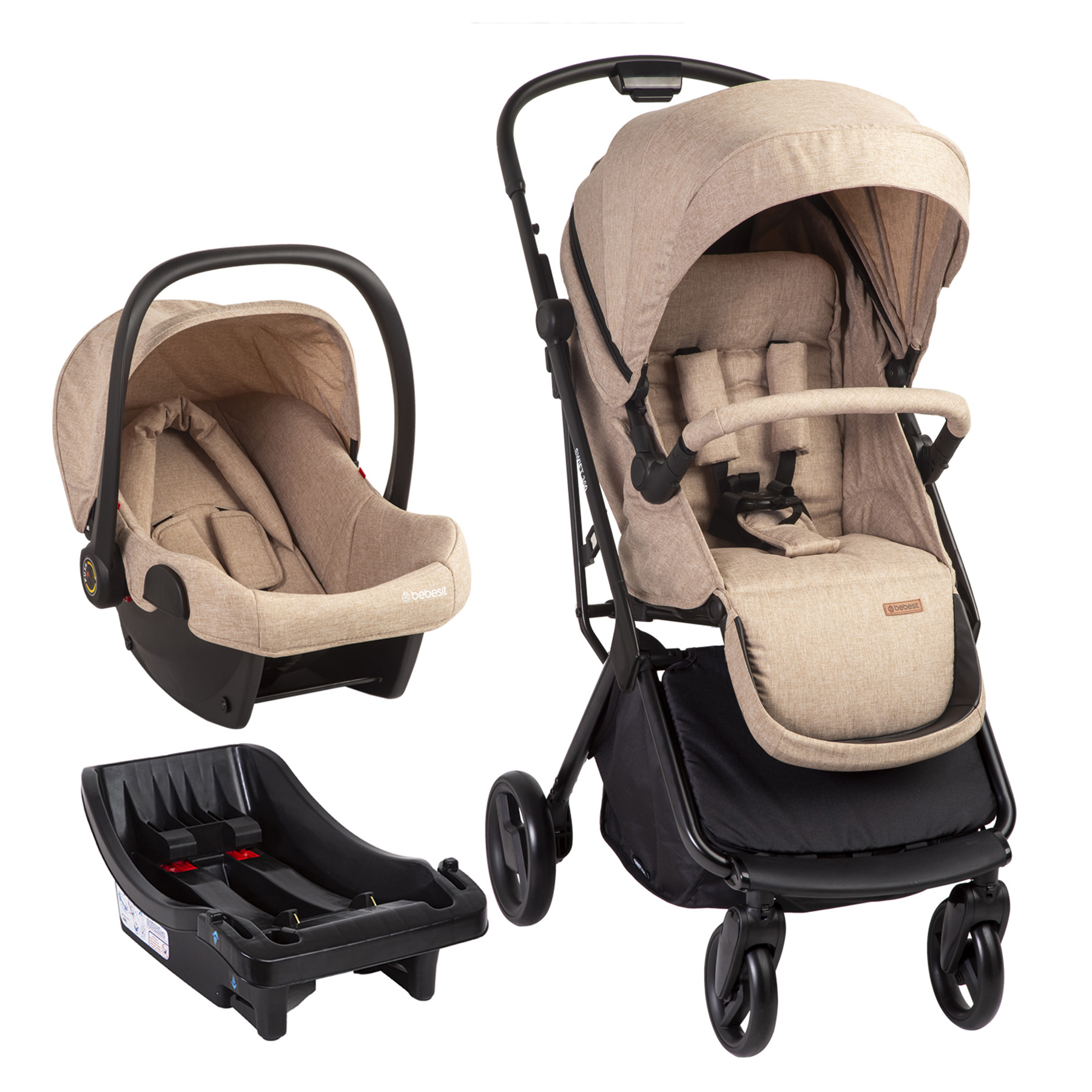 Foto 2 pulgar | Carriola Portabebe Bebesit Swift360 Carriola Baston Plegable Color Beige