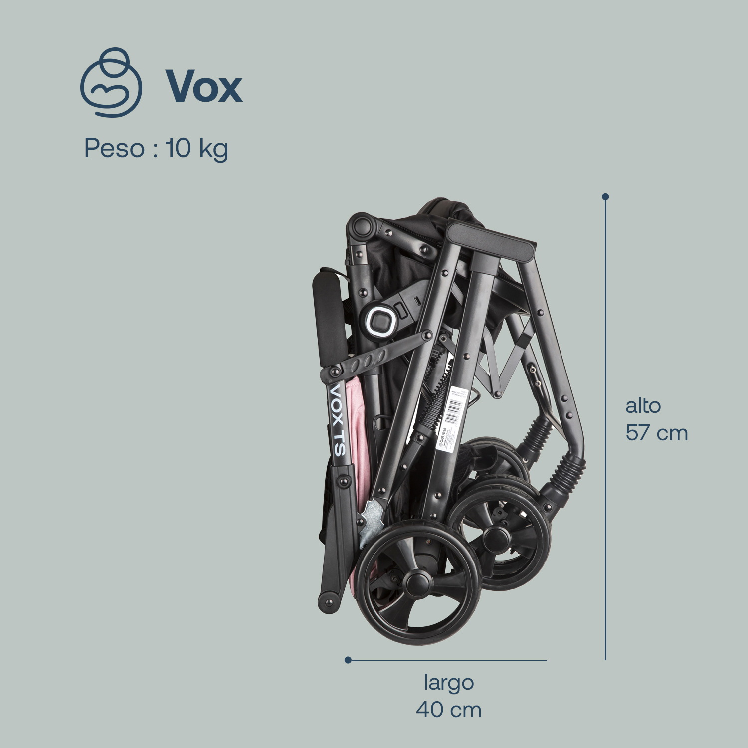 Foto 8 pulgar | Carriola Portabebe Bebesit Vox Travel System Carriola Baston