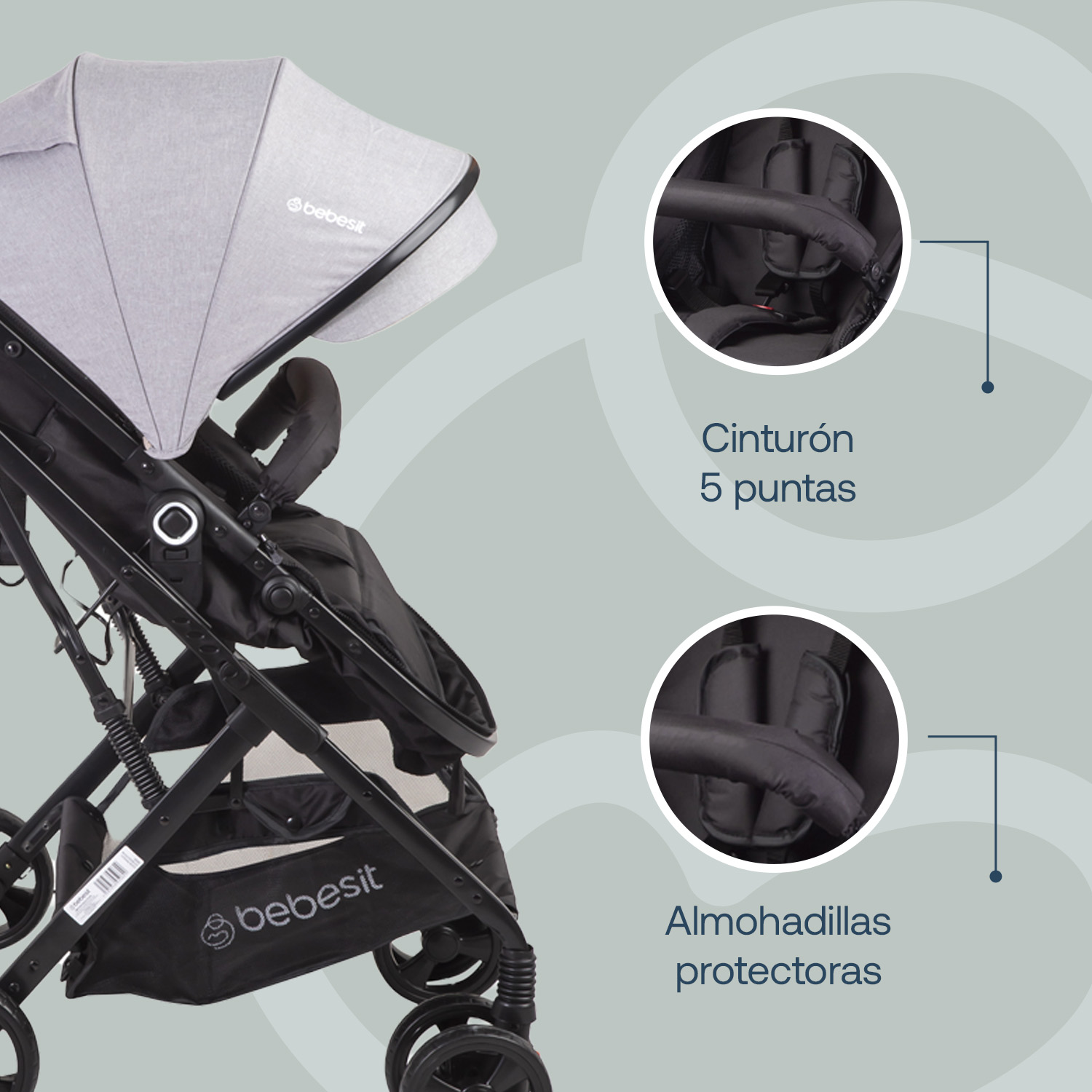 Foto 4 pulgar | Carriola Portabebe Bebesit Vox Travel System Carriola Baston