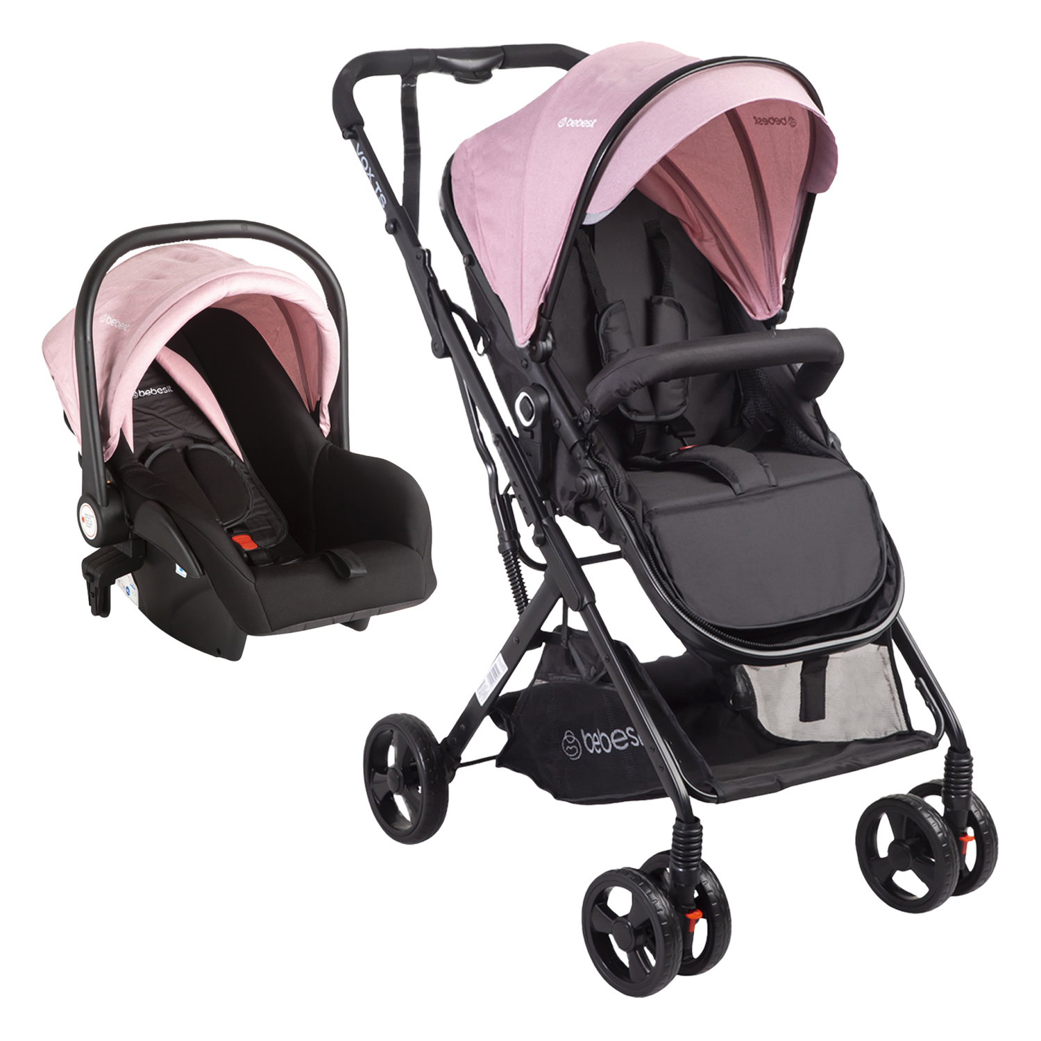 Carriola y Portabebé Bebesit Vox color Rosa Travel System