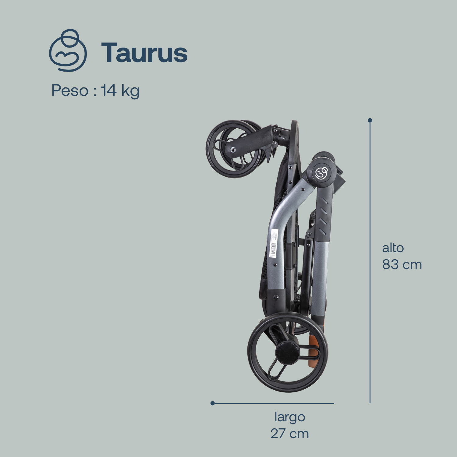 Foto 7 | Carriola y Portabebé Bebesit Taurus color Gris