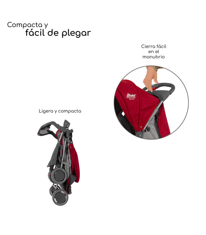 Foto 7 pulgar | Carriola D bebé CITI-2023 Ultra Plegable con Charola 6 a 24 Meses 15 KG Rojo