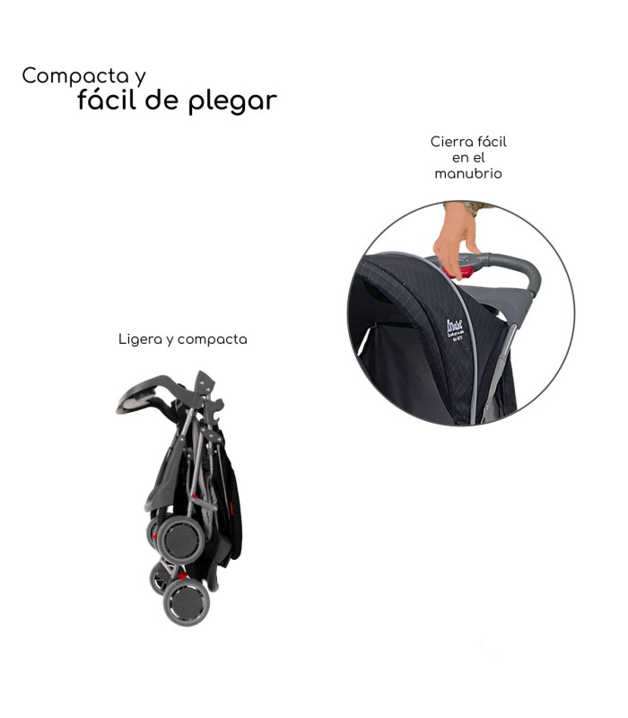 Foto 7 pulgar | Carriola D bebé CITI-2023 Ultra Plegable con Charola 6 a 24 Meses 15 KG Negro