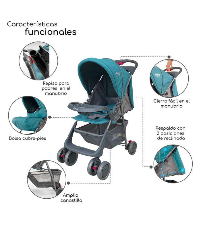 Foto 3 pulgar | Carriola D bebé CITI-2023 Ultra Plegable con Charola 6 a 24 Meses 15 KG Azul