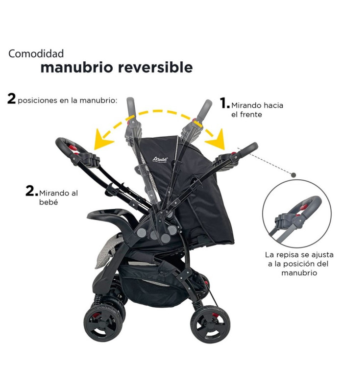 Foto 4 pulgar | Carriola para Bebé + Autoasiento Dbebé Reversible y Reclinable Negro