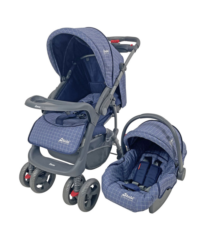 Carriola para Bebé + Autoasiento Dbebé Reversible y Reclinable Azul