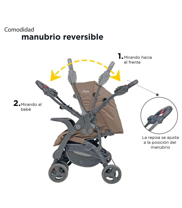 Foto 4 pulgar | Carriola para Bebé +  Autoasiento Dbebé Reversible y Reclinable Café