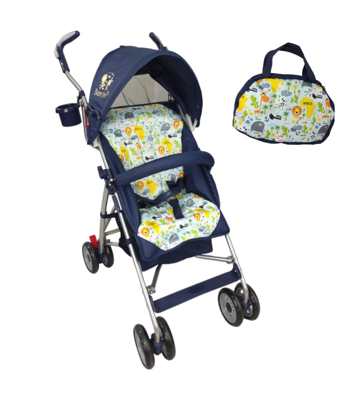 Carriola Para Bebe De Baston 502B Compacta,plegable,ligera,reclinable Azul