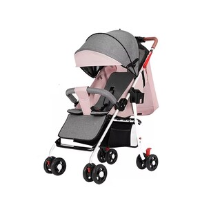 Foto 1 | Carriola de Bastón Plegable Reclinable color Rosa para Bebé
