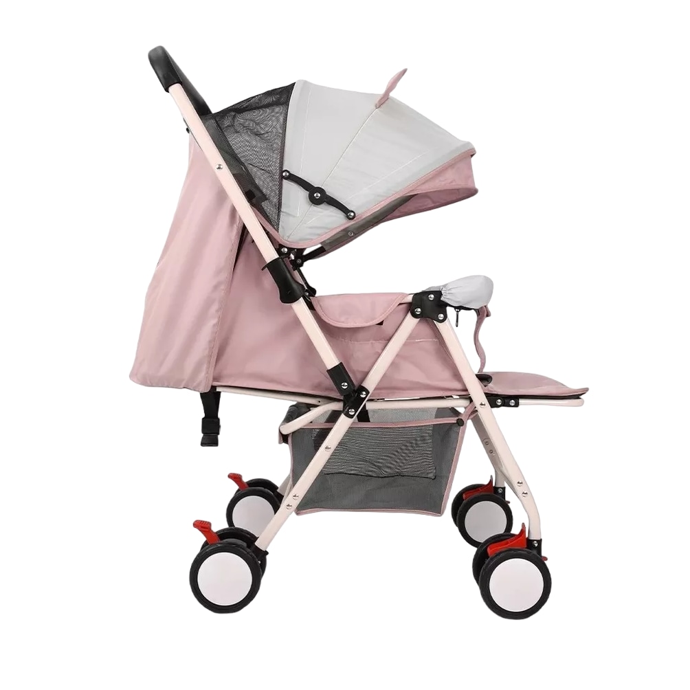 Carriola para Bebé Reclinable y Plegable Bidireccional Rosa $3,199