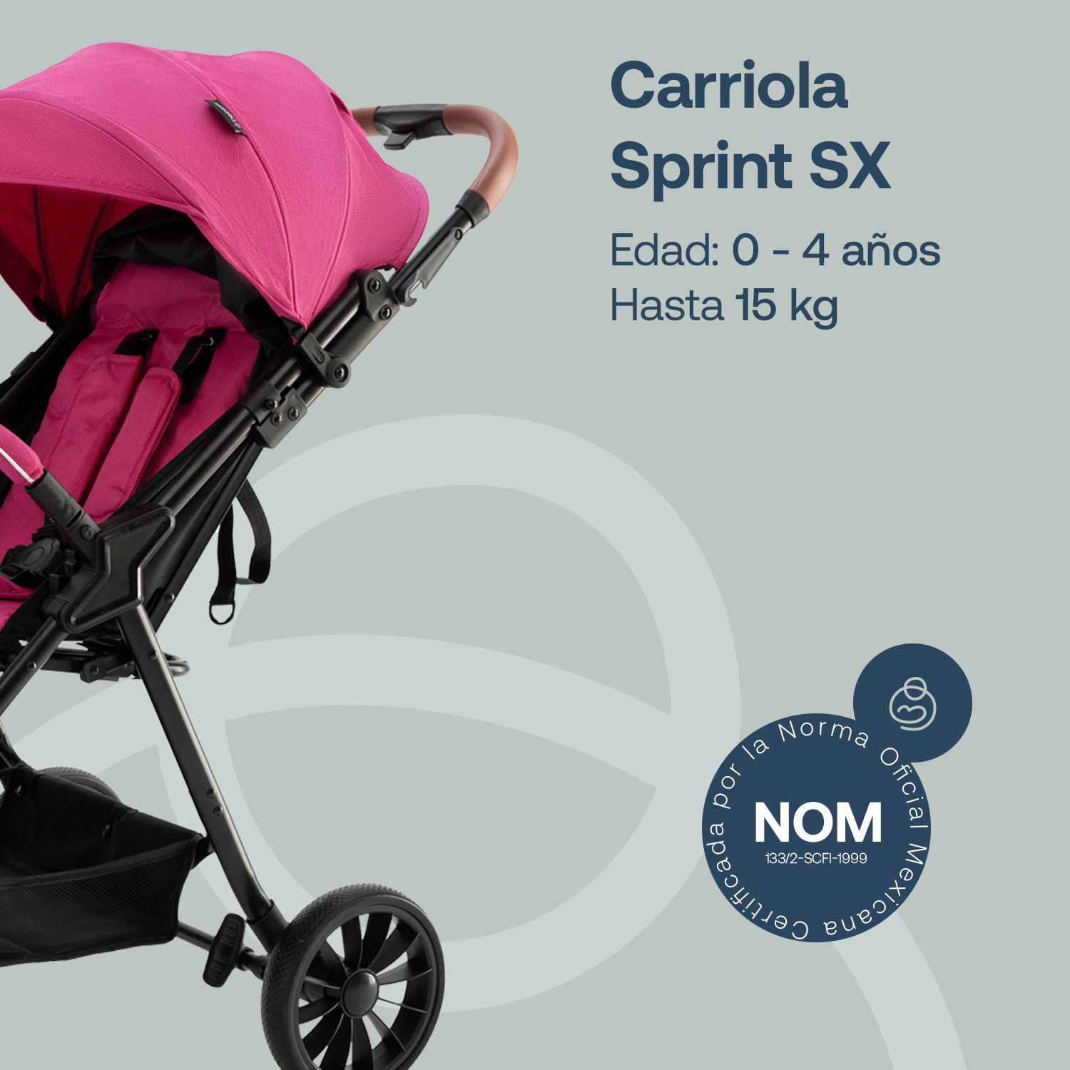 Foto 2 | Carriola Bebesit Sprint Carriola De Baston Plegable Paseo Color Rosa