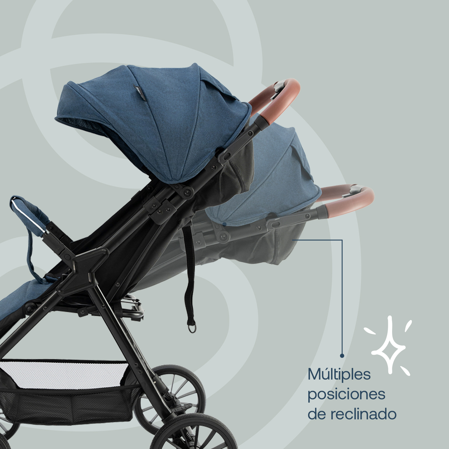 Foto 5 | Carriola Bebesit Sprint Carriola De Baston Plegable Paseo Color Azul