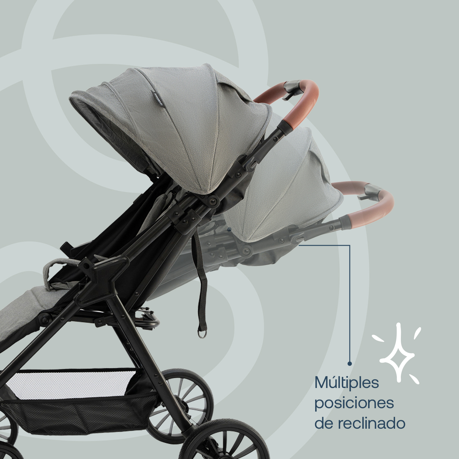 Foto 5 | Carriola Bebesit Sprint Carriola De Baston Plegable Paseo Color Gris