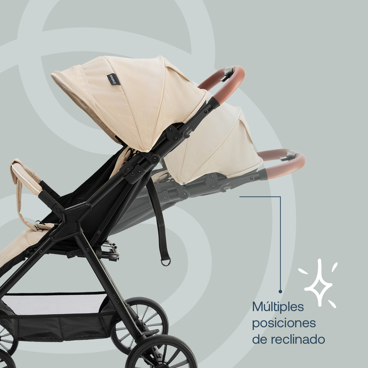 Foto 6 pulgar | Carriola Bebesit Sprint Carriola De Baston Plegable Paseo Color Beige