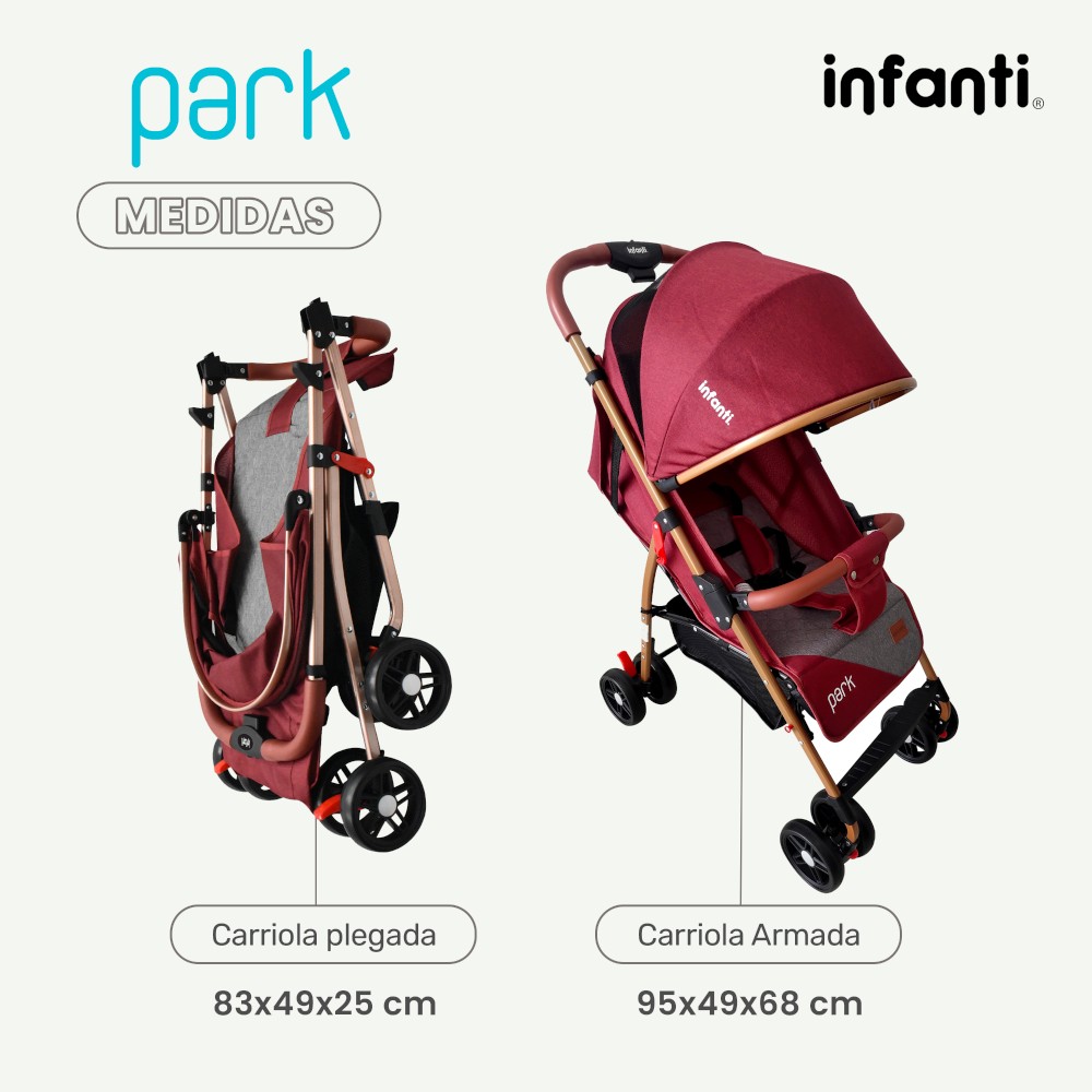 Foto 7 pulgar | Infanti Carriola Park Ligera y Plegable con Mosquitero Rojo