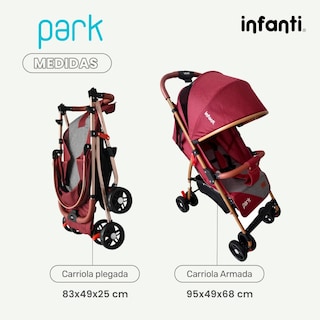 Foto 6 | Infanti Carriola Park Ligera y Plegable con Mosquitero Rojo
