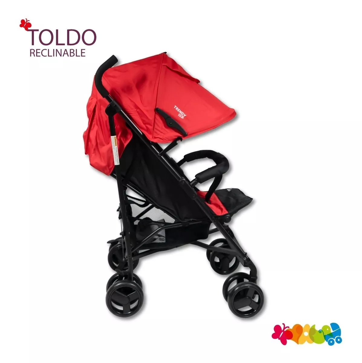 Foto 4 | Carriola de Bastón para Bebé Trendy Kids Cross Roja Reclinable