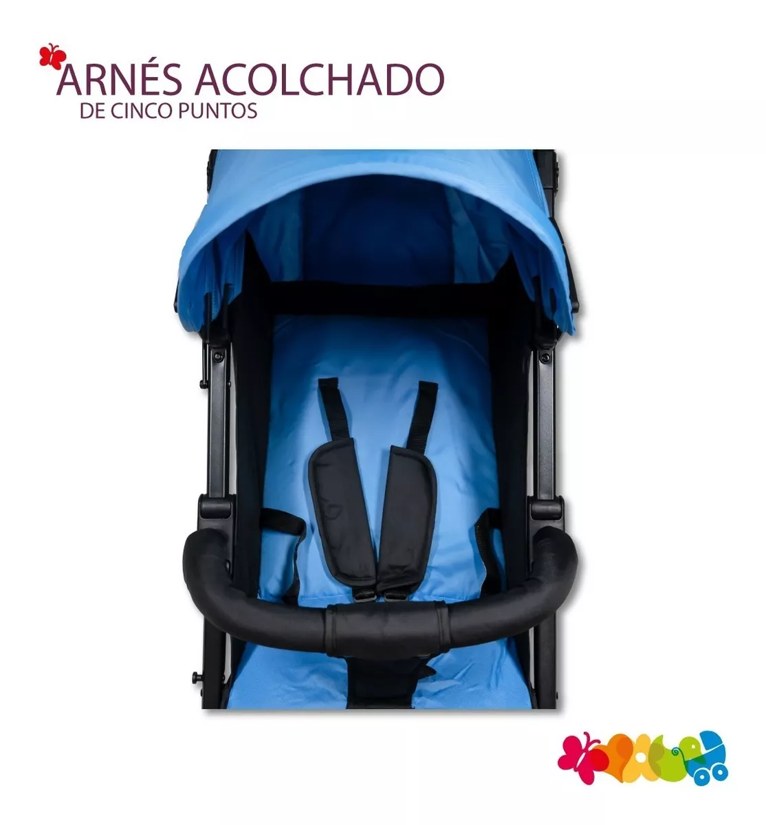 Foto 2 | Carriola de Bastón para Bebé Trendy Kids Cross Azul Reclinable