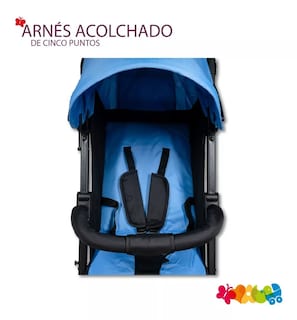 Foto 2 | Carriola de Bastón para Bebé Trendy Kids Cross Azul Reclinable
