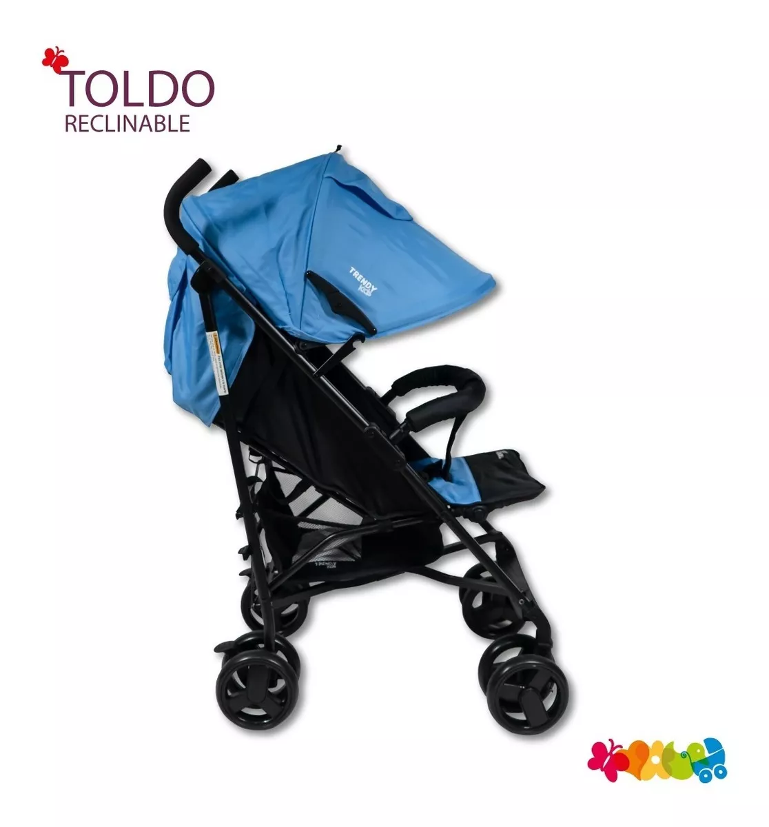 Foto 3 | Carriola de Bastón para Bebé Trendy Kids Cross Azul Reclinable