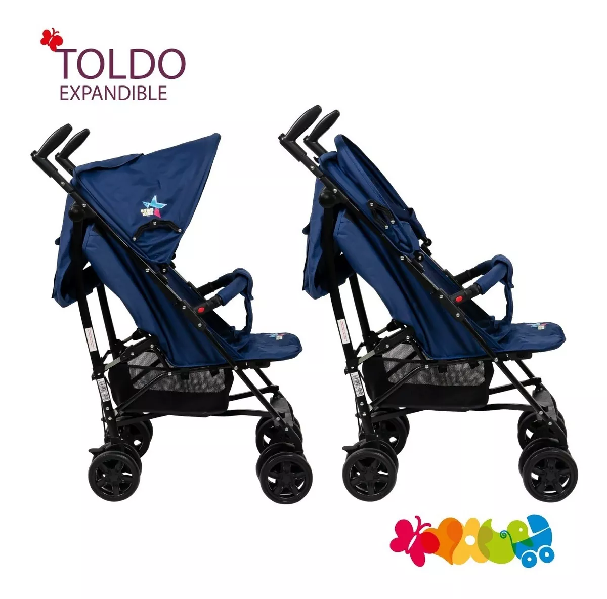 Foto 4 pulgar | Carriola Starkids Azul Reclinable para Bebé