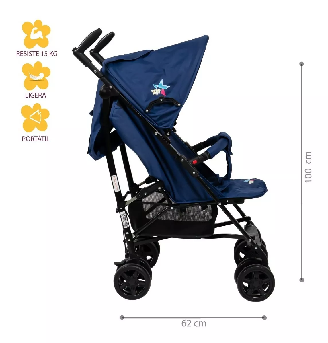 Foto 8 | Carriola Starkids Azul Reclinable para Bebé