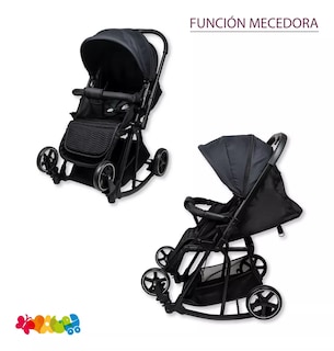 Foto 3 | Carriola para Bebé Starkids Naos Negra Convertible a Mecedora