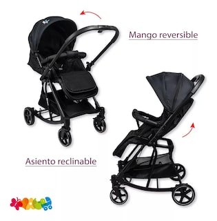 Foto 6 | Carriola para Bebé Starkids Naos Negra Convertible a Mecedora