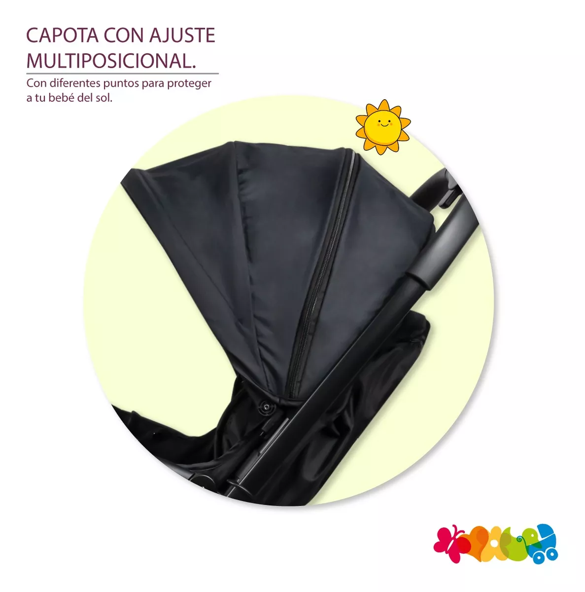 Foto 8 pulgar | Carriola para Bebé Starkids Naos Negra Convertible a Mecedora
