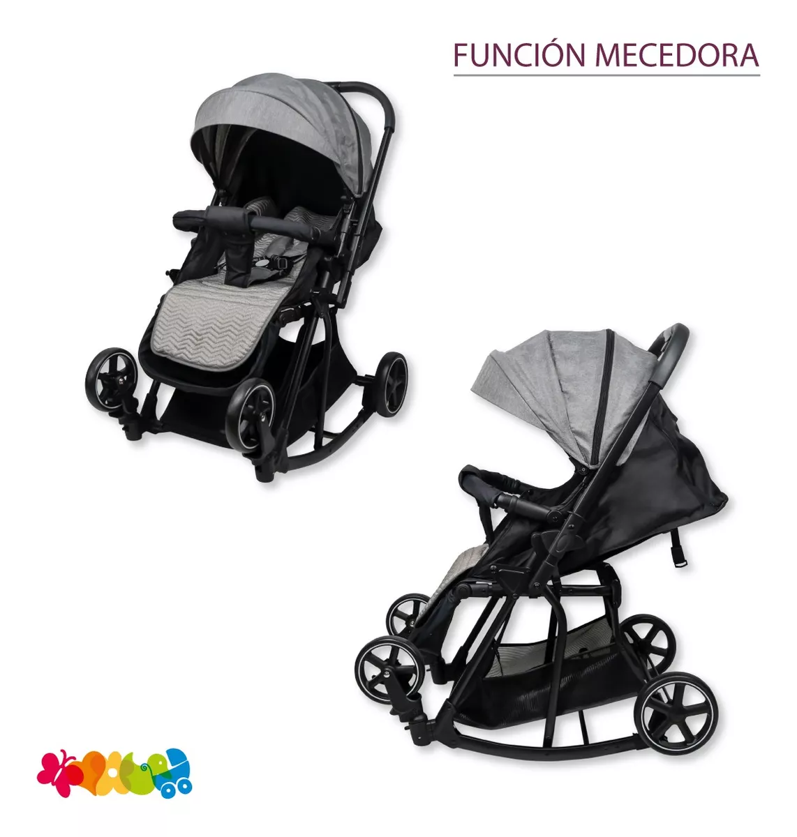 Foto 4 pulgar | Carriola para Bebé Starkids Naos Convertible a Mecedora