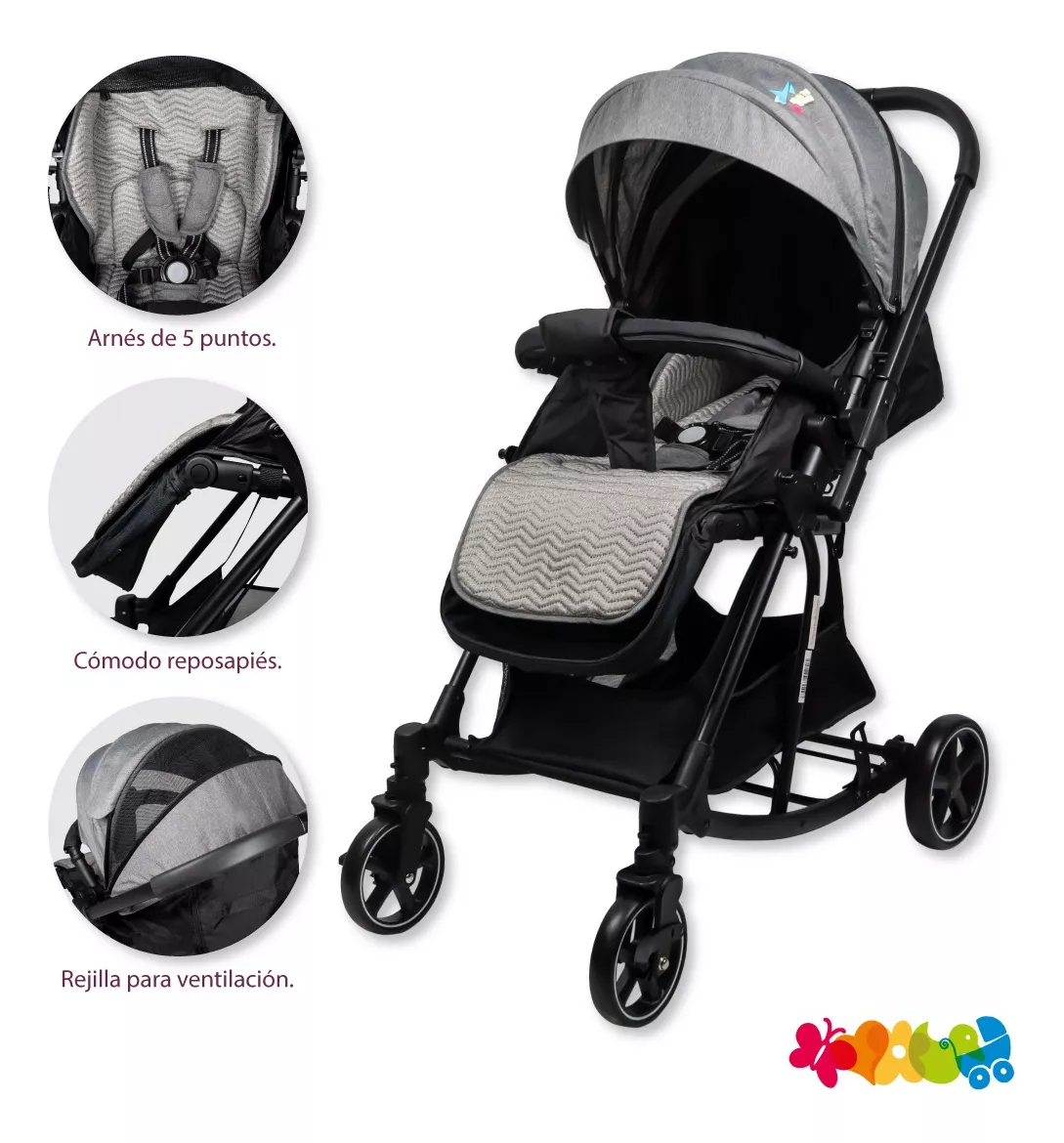 Foto 4 | Carriola para Bebé Starkids Naos Convertible a Mecedora