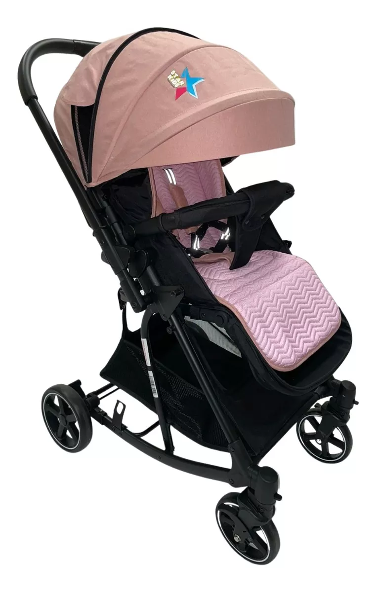 Foto 3 pulgar | Carriola para Bebé Starkids Naos Rosa Convertible a Mecedora