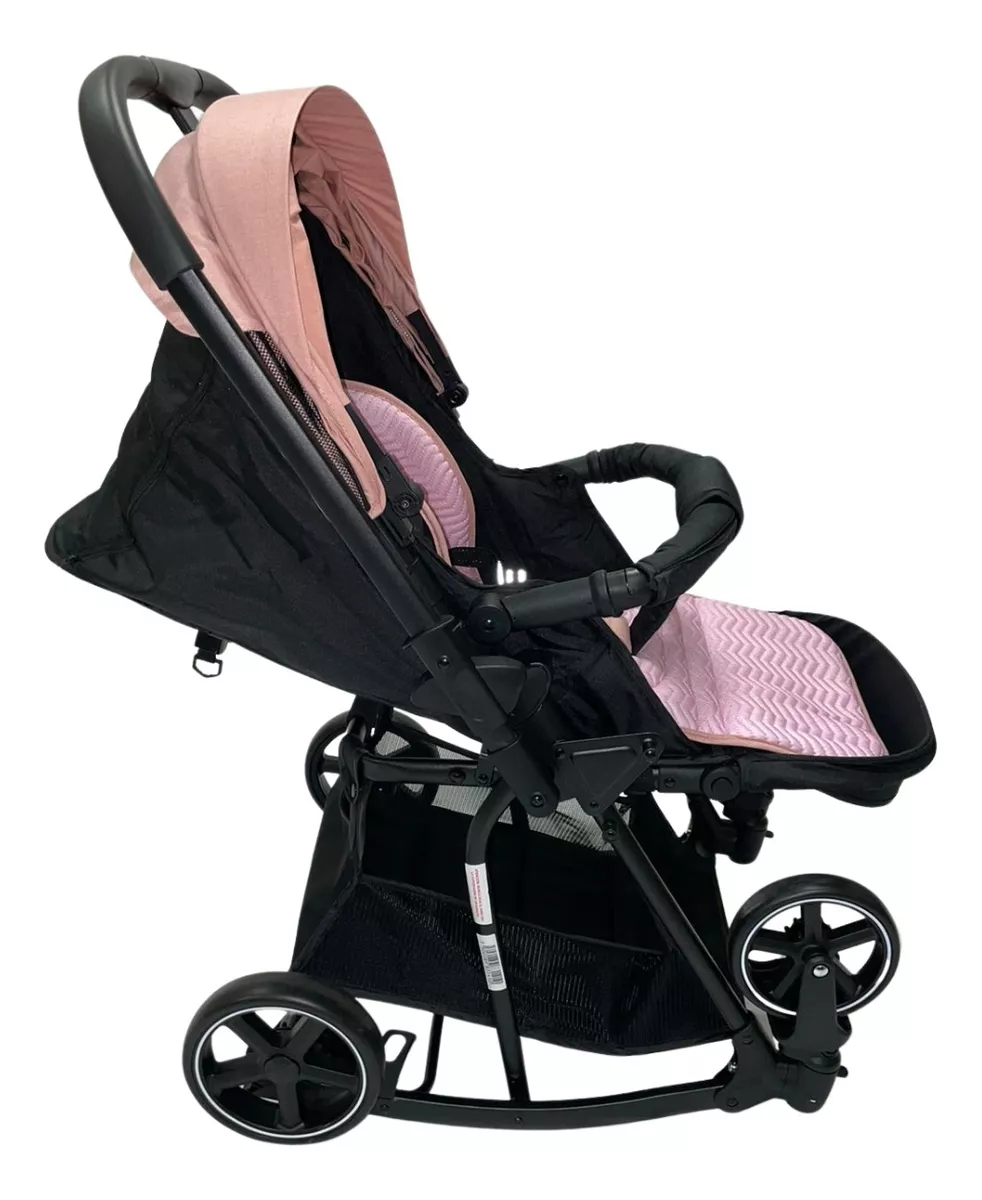 Foto 4 pulgar | Carriola para Bebé Starkids Naos Rosa Convertible a Mecedora