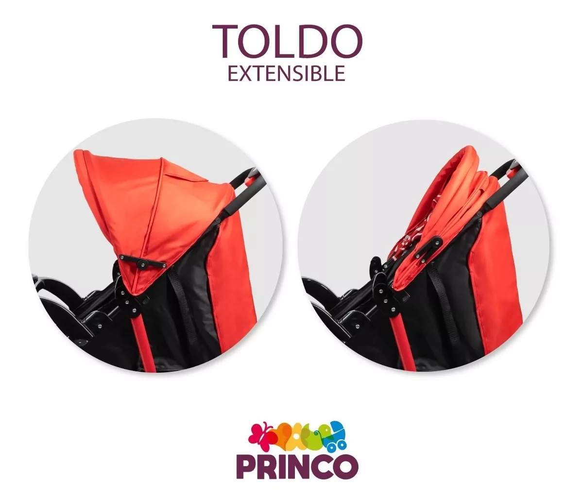 Foto 6 pulgar | Carriola Maxy Reclinable + Portabebés con Cubrepiés Trendy Kids Rojas