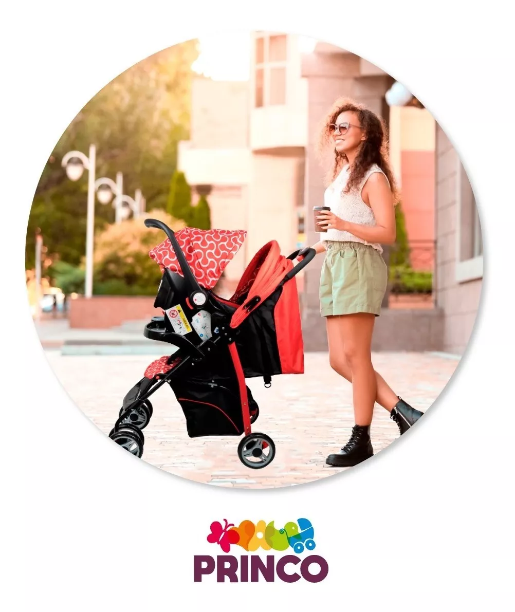 Foto 7 | Carriola Maxy Reclinable + Portabebés con Cubrepiés Trendy Kids Rojas