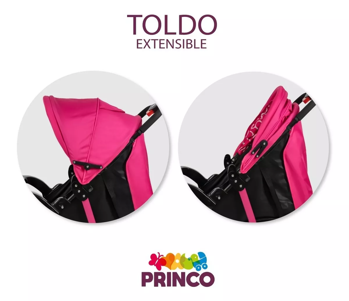 Foto 6 pulgar | Carriola Maxy Reclinable + Portabebés con Cubrepiés Trendy Kids Rosas