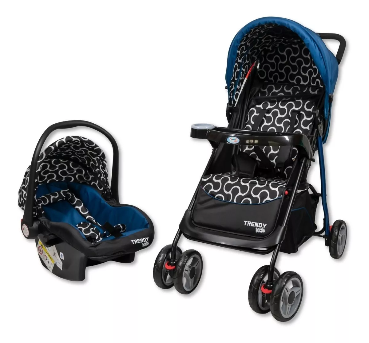 Carriola Maxy Reclinable + Portabebés con Cubrepiés Trendy Kids Azul