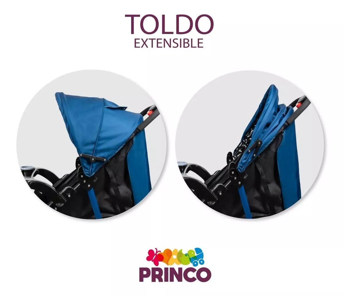 Foto 6 pulgar | Carriola Maxy Reclinable + Portabebés con Cubrepiés Trendy Kids Azul