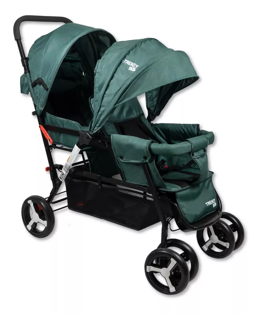 Foto 2 pulgar | Carriola Doble para Bebé Trendy Kids Twiny Reclinable Verde