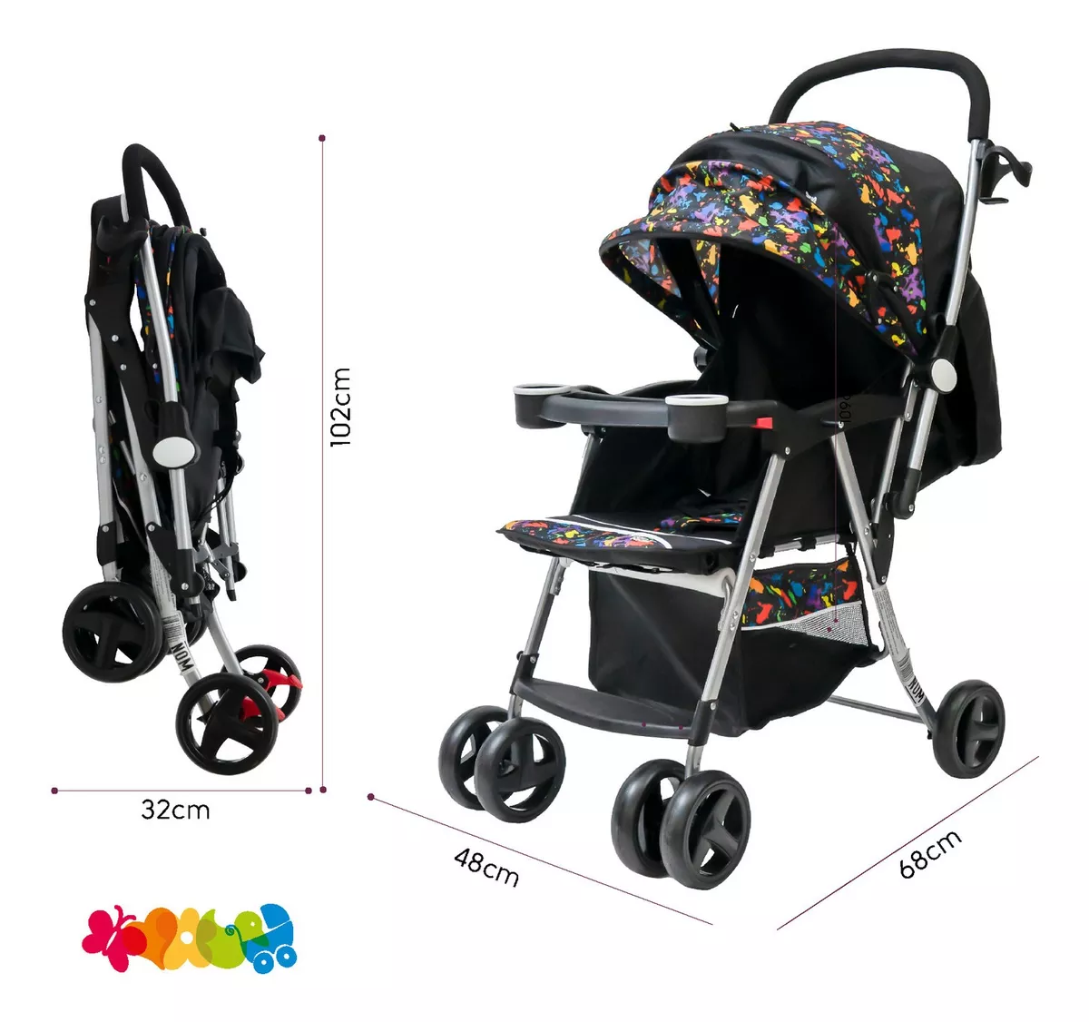 Foto 4 pulgar | Carriola Trendy Kids Negra Reversible