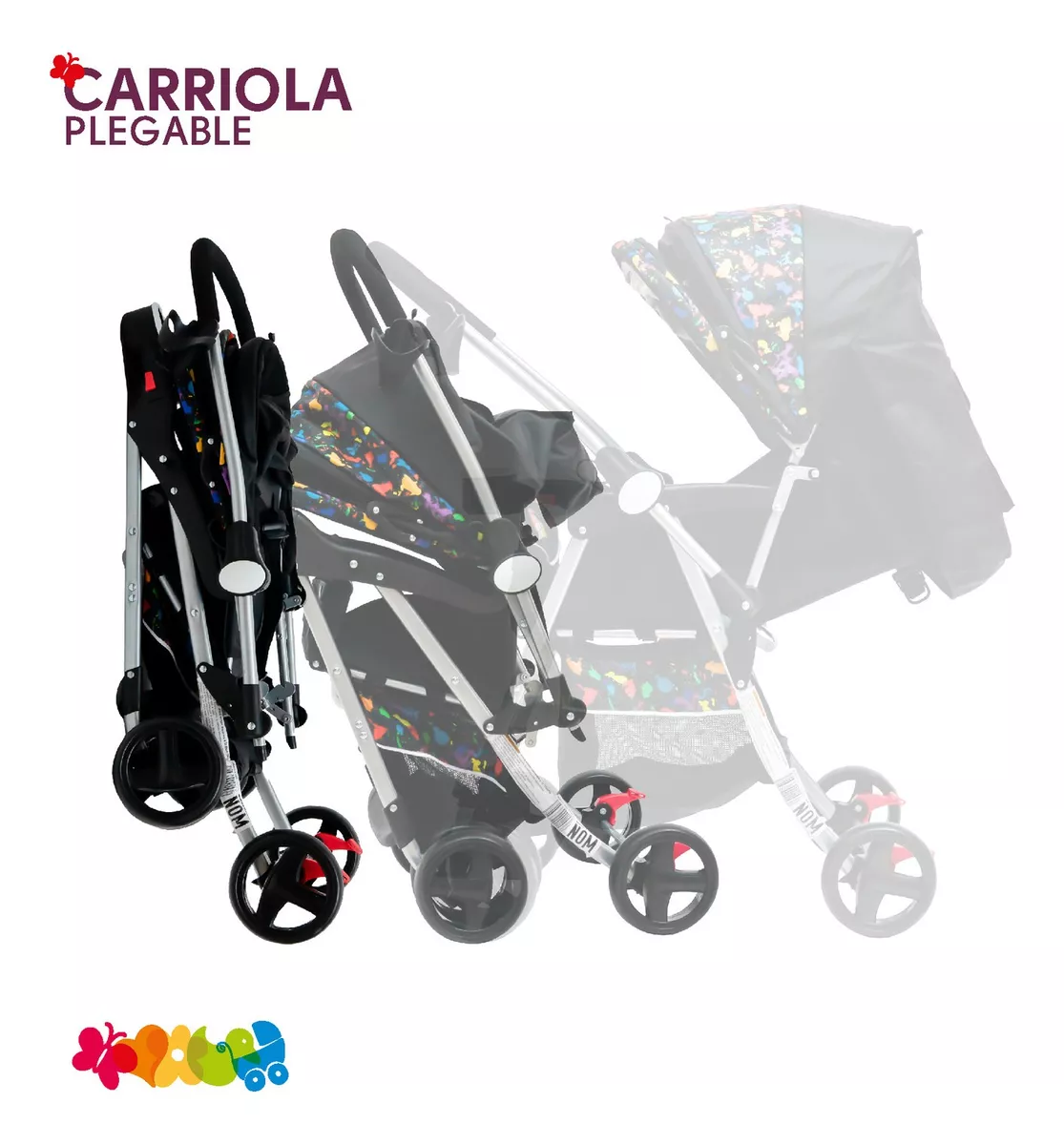 Foto 6 pulgar | Carriola Trendy Kids Negra Reversible