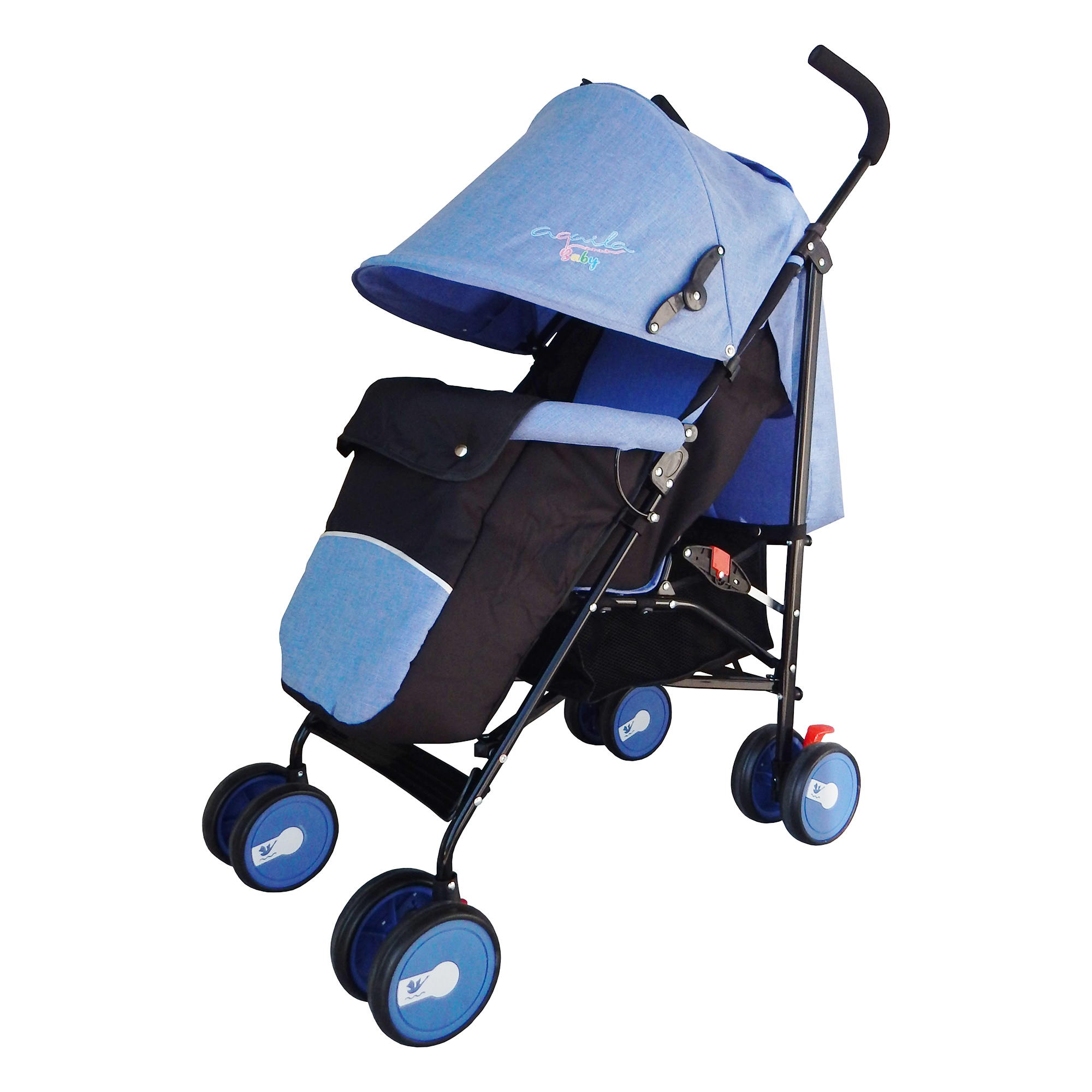 Carriola Plegable Aquila Azul con Cubre-pies para Bebés hasta 15 Kg