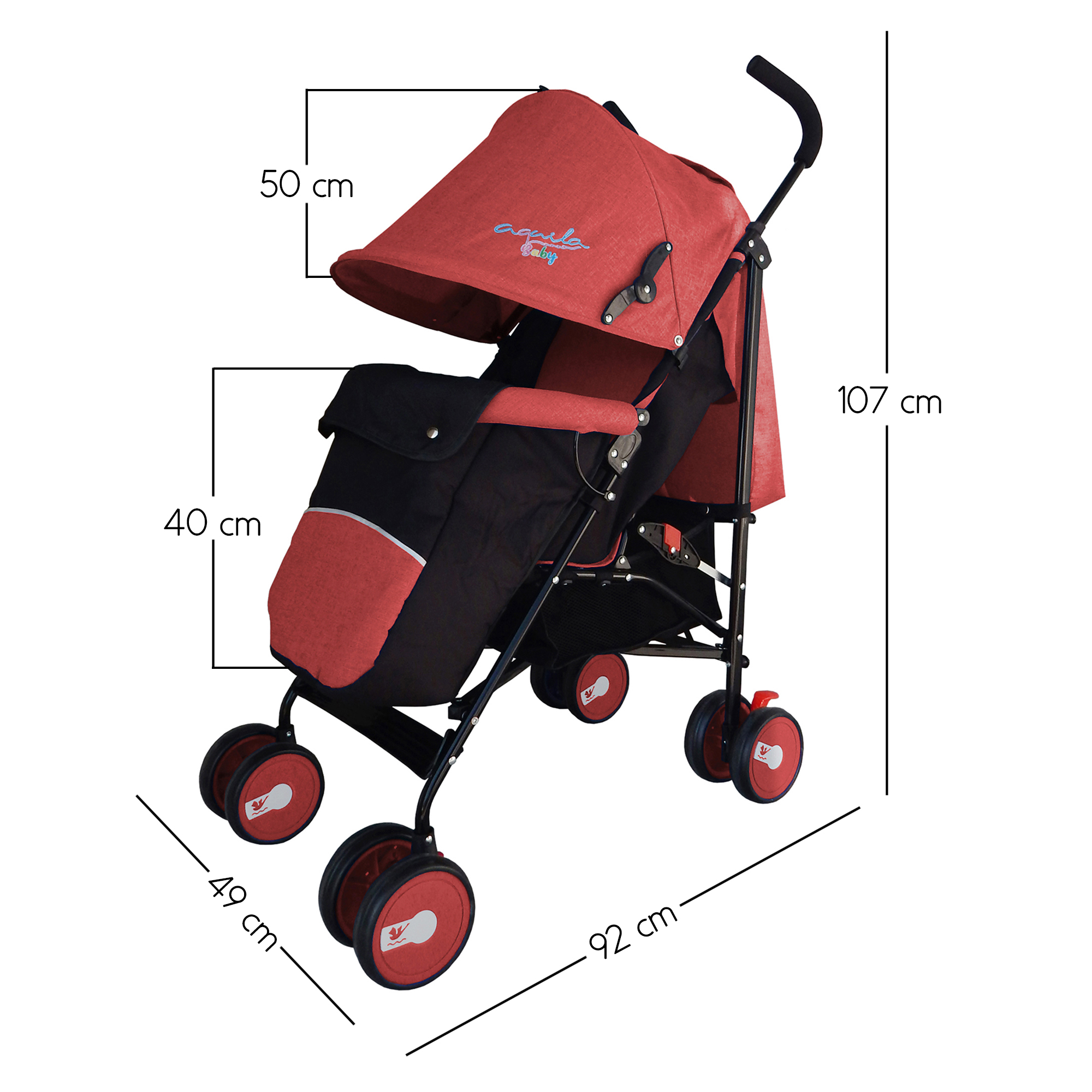 Foto 5 | Carriola Plegable Aquila Roja con Cubre-pies para Bebés hasta 15 Kg