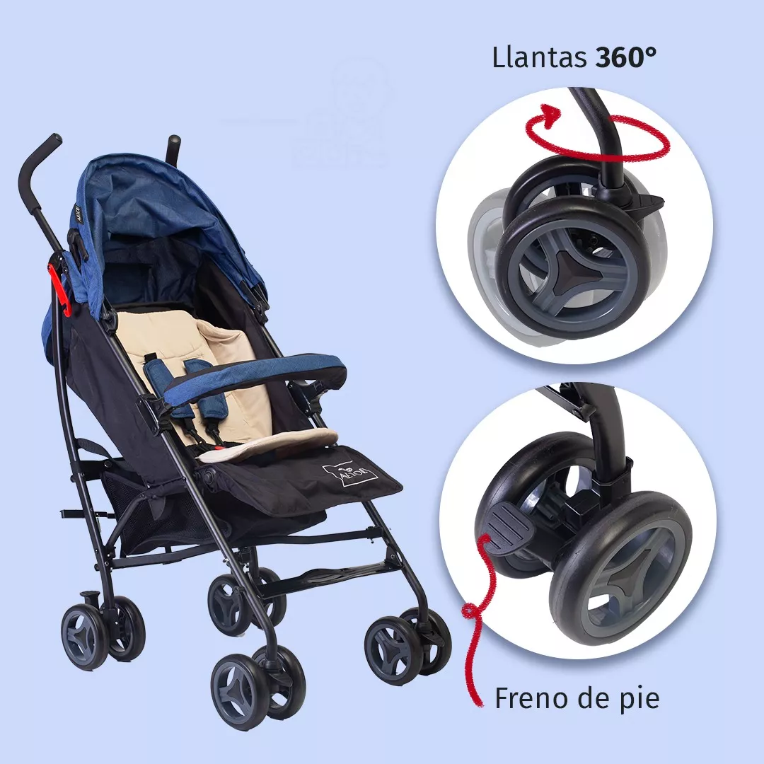 Foto 4 pulgar | Carriola De Bastón Para Bebé Aeiou Bb82 Compacta Y Ligera