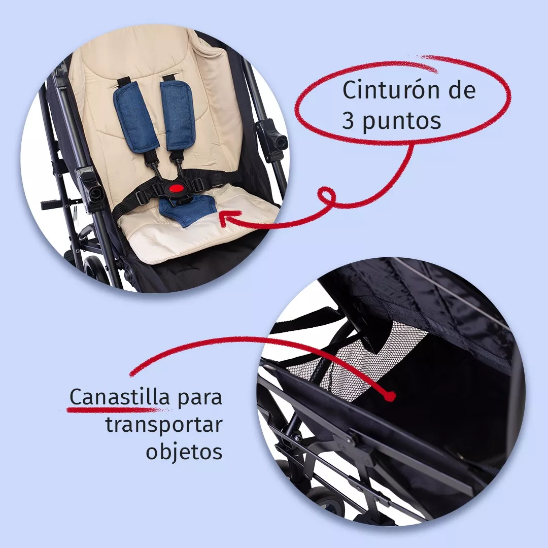 Foto 5 pulgar | Carriola De Bastón Para Bebé Aeiou Bb82 Compacta Y Ligera