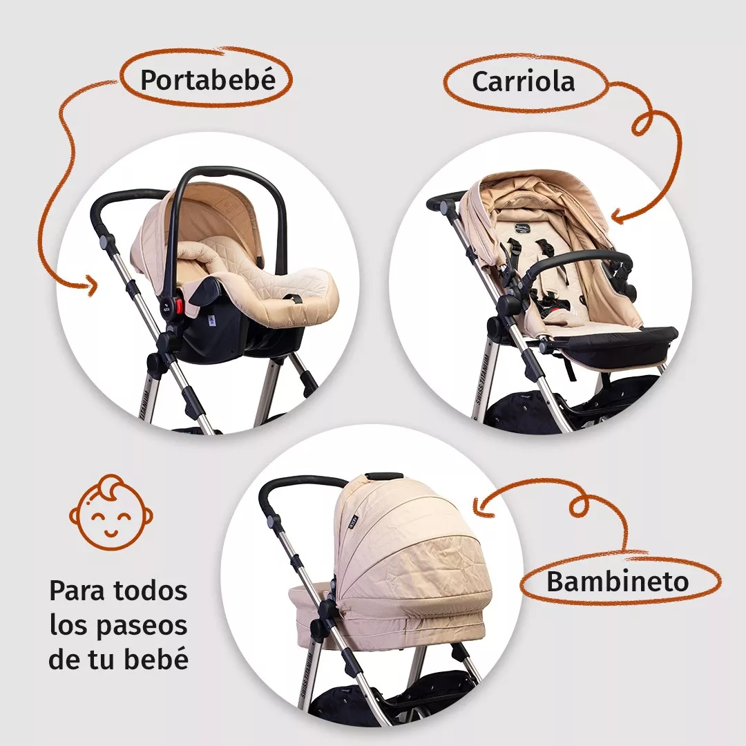 Foto 3 pulgar | Carriola Con Portabebé Aeiou Australia Memory Foam Y Moises